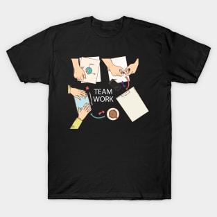 Team Work Illustration T-Shirt